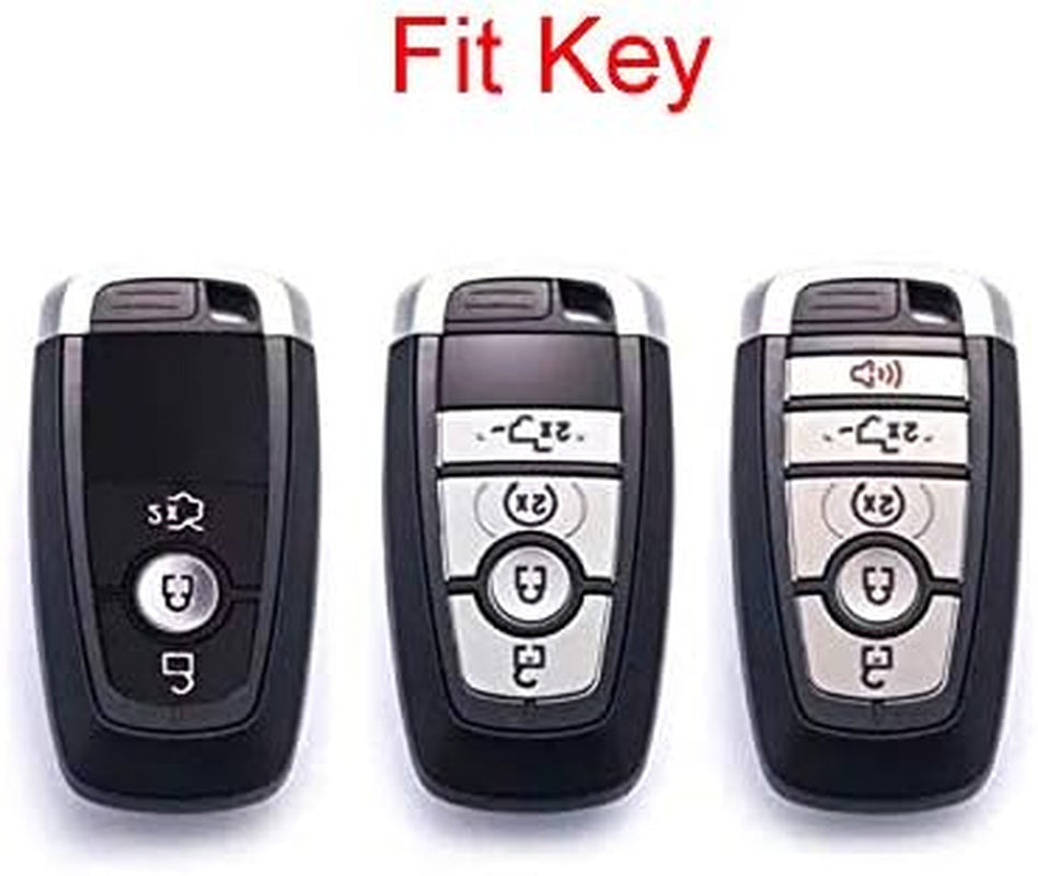 ™ TPU Keyless Remote Key Fob Case Cover with 3, 4, and 5 Buttons for 2017-2020 Ford Models (Black Carbon Fiber Texture)