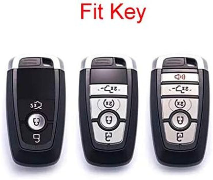 ™ TPU Keyless Remote Key Fob Case Cover with 3, 4, and 5 Buttons for 2017-2020 Ford Models (Black Carbon Fiber Texture)